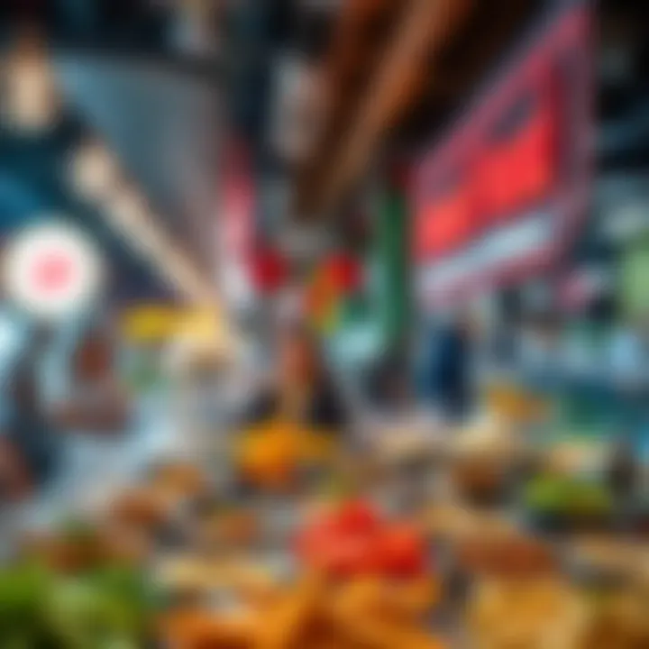 Diverse Cuisines at DIFC Food Market Vibrant food market showcasing diverse cuisines