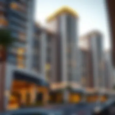 Real Estate Opportunities in Dreamland Deira Luxurious apartment building in Dreamland Deira emphasizing real estate potential