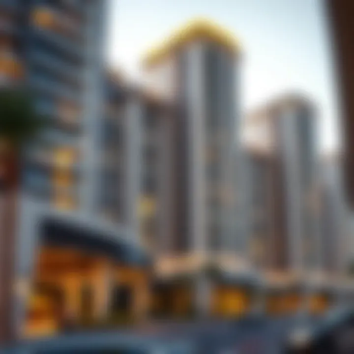 Real Estate Opportunities in Dreamland Deira Luxurious apartment building in Dreamland Deira emphasizing real estate potential