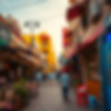 Local Life in Dreamland Deira Vibrant street scene in Dreamland Deira with local shops and cafes
