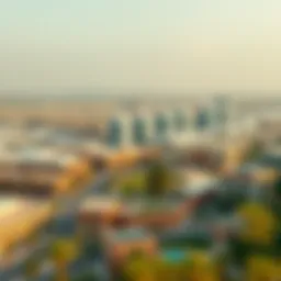 A panoramic view of Dubai Business Village showcasing modern architecture