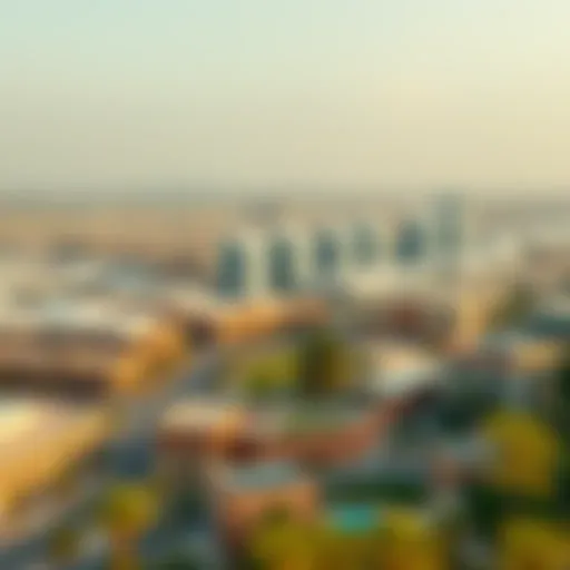 Panoramic View of Dubai Business Village A panoramic view of Dubai Business Village showcasing modern architecture