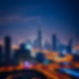 Dubai Skyline: The Heartbeat of Nightlife A stunning view of Dubai's skyline at night, showcasing vibrant nightlife.