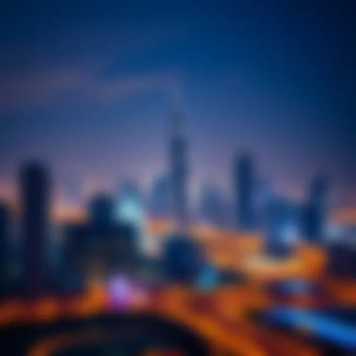 Dubai Skyline: The Heartbeat of Nightlife A stunning view of Dubai's skyline at night, showcasing vibrant nightlife.