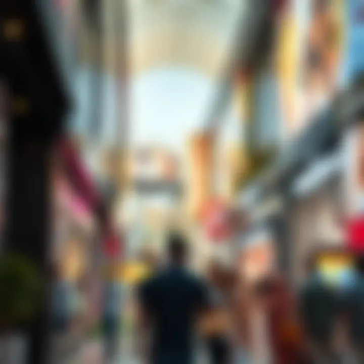 Vivid shopping experience at various retail outlets within the mall