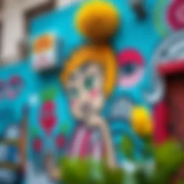 Street Art Celebrating Dubai's Culture Vibrant street art depicting Dubai's modern culture