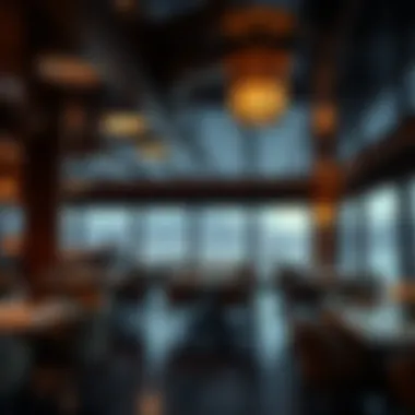 Luxurious Interior of a Floating Restaurant Interior design highlighting luxury and comfort in a floating restaurant