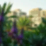 Lush greenery at حديقة القرائن showcasing diverse flora