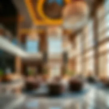 Luxurious hotel lobby in Jaddaf, Dubai