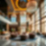 Experience Opulence in Jaddaf's Hotel Lobbies Luxurious hotel lobby in Jaddaf, Dubai