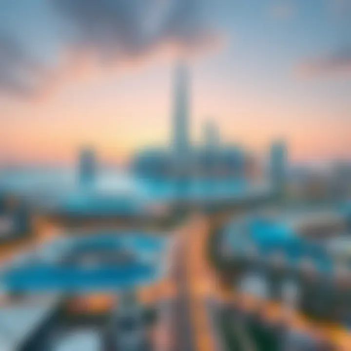 Panoramic skyline view highlighting Jumeirah Island's luxurious surroundings