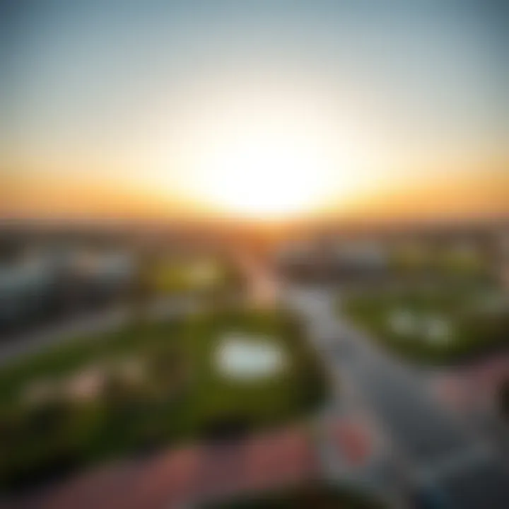 Aerial View of Lulu Al Nahda Park An aerial view of Lulu Al Nahda Park and its surroundings within Dubai.