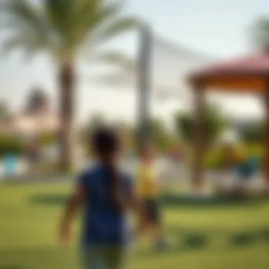 Family-Friendly Atmosphere at Lulu Al Nahda Park Children playing in Lulu Al Nahda Park, highlighting the family-friendly atmosphere.