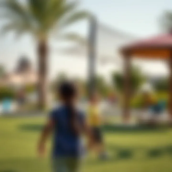 Family-Friendly Atmosphere at Lulu Al Nahda Park Children playing in Lulu Al Nahda Park, highlighting the family-friendly atmosphere.