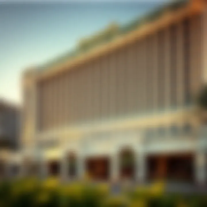 Exterior view of Fairmont Dubai showcasing its architectural elegance