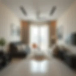 A modern studio apartment interior in Mohammed Bin Zayed City showcasing contemporary design.