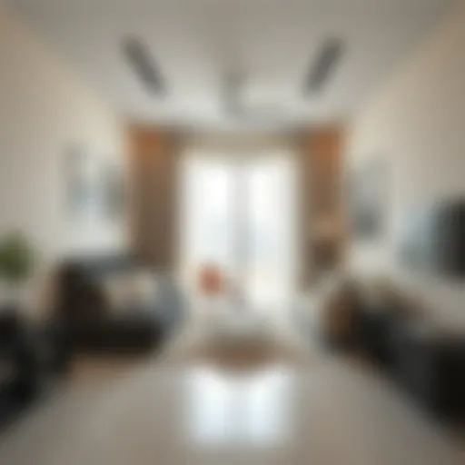 Contemporary Studio Apartment Design A modern studio apartment interior in Mohammed Bin Zayed City showcasing contemporary design.