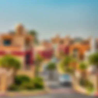Vibrant Neighborhood of Mohammed Bin Zayed City A scenic view of Mohammed Bin Zayed City highlighting its vibrant neighborhood.