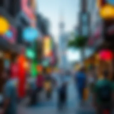 Energetic Nightlife Street Scene Lively street scene showcasing nightlife energy