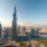 Panoramic view of Omniyat Tower against the Dubai skyline