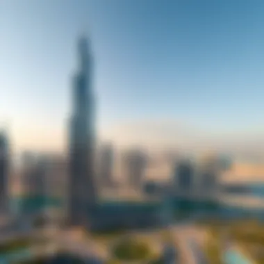 Panoramic view of Omniyat Tower against the Dubai skyline