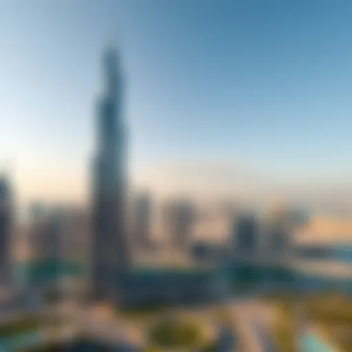 Panoramic view of Omniyat Tower against the Dubai skyline