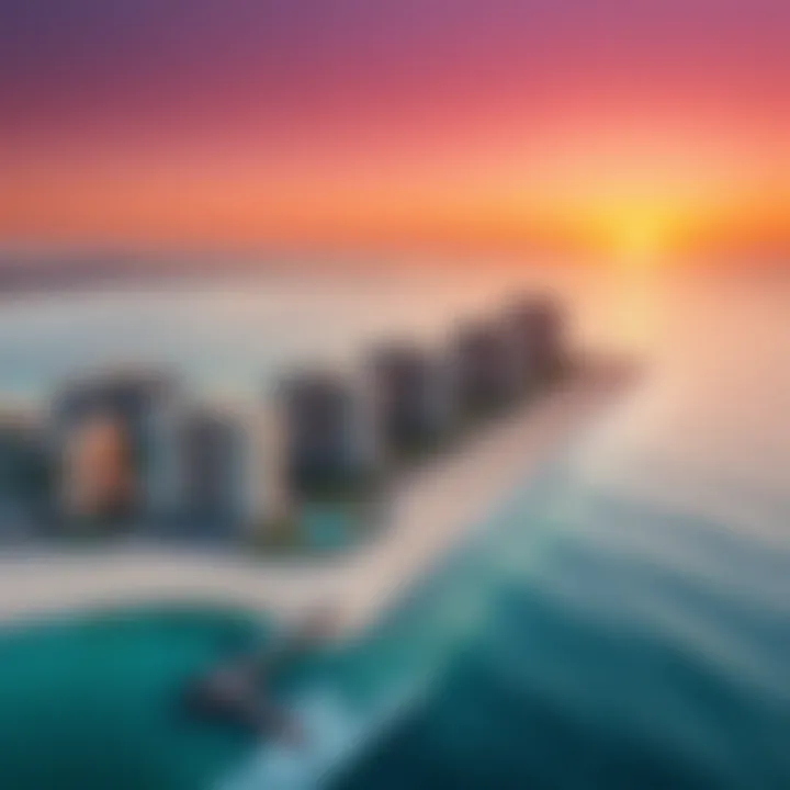 Breathtaking Aerial View of Pearl Jumeirah Beach Aerial view showcasing the pristine coastline of Pearl Jumeirah Beach