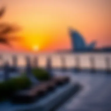 Serene Sunset at Pearl Jumeirah Beach Serene sunset view over the waters of Pearl Jumeirah Beach