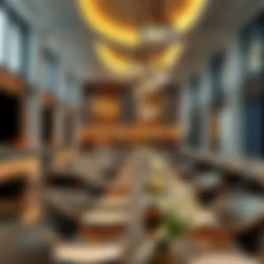 Interior layout showcasing dining options at Pier 7