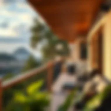 Breathtaking view from a balcony of a vacation property