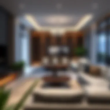 Elegant interior of a vacation home with modern furnishings