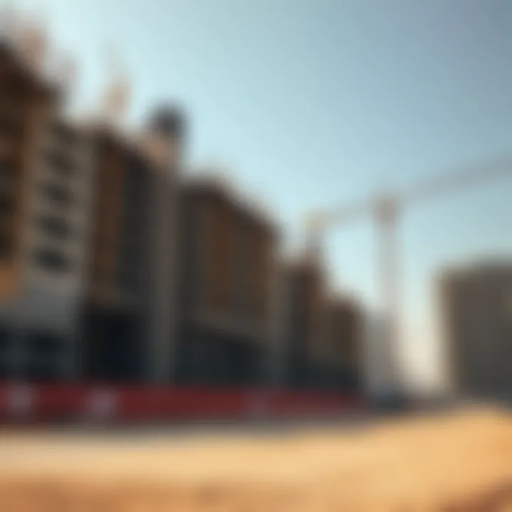 Active construction site of a new real estate project in Dubai