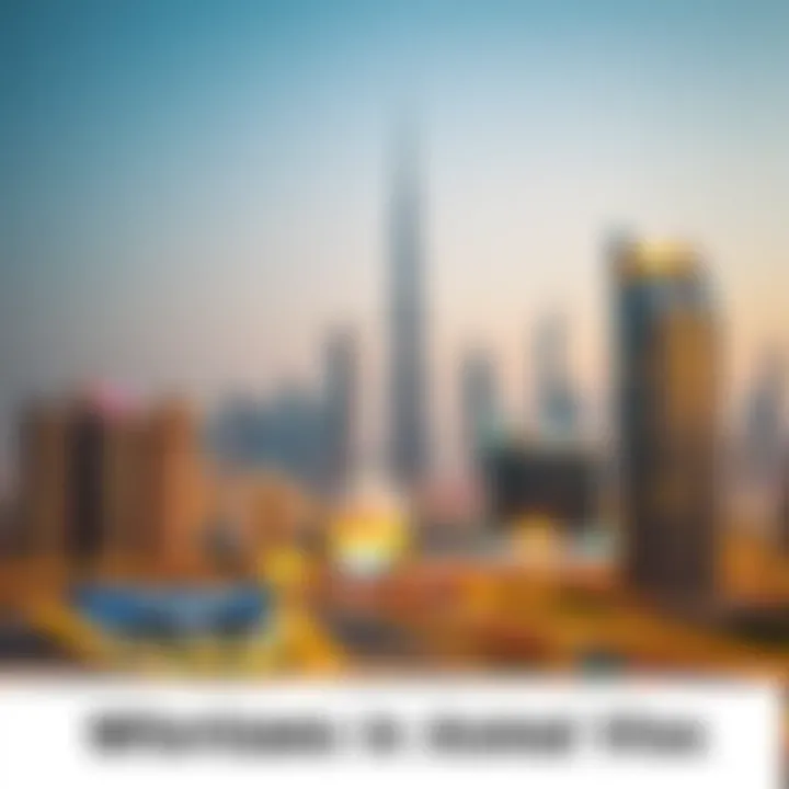 Dubai's Iconic Skyline Stunning view of Dubai skyline with modern architecture