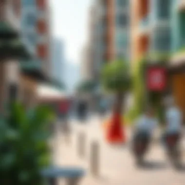 Vibrant Community in Dubai Diverse community in Dubai enjoying urban lifestyle