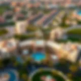 Aerial view showcasing Sobha Reserve's strategic location within Dubai