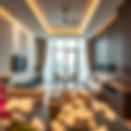 Modern studio flat interior design showcasing open space living area