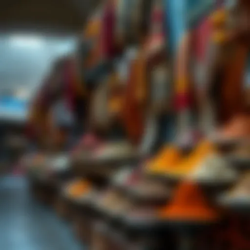 Vibrant spices and textiles at a traditional souk