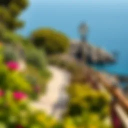 Scenic view of the Coastal Pathway with vibrant greenery and sea