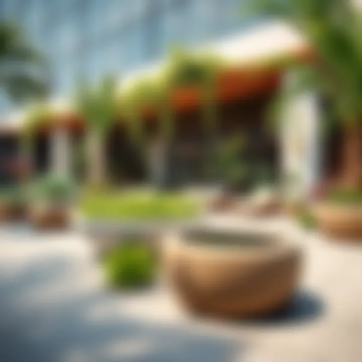Biophilic Design in Aura Gardens Close-up of biophilic design elements within a Dubai aura garden