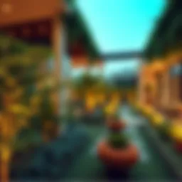 Luxurious aura garden showcasing lush greenery and modern design elements