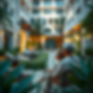 Serene Residential Experience Residents enjoying a serene atmosphere in a beautifully designed aura garden