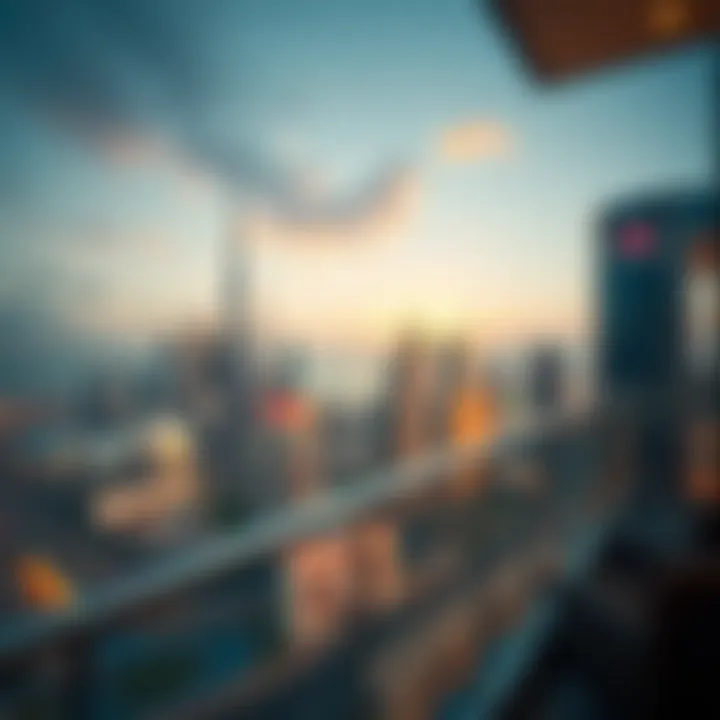 Breathtaking Dubai Skyline Stunning view of Dubai skyline from a platinum residence balcony