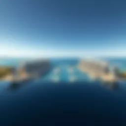 Panoramic view of Damac Lagoon showcasing its stunning architecture and serene waters