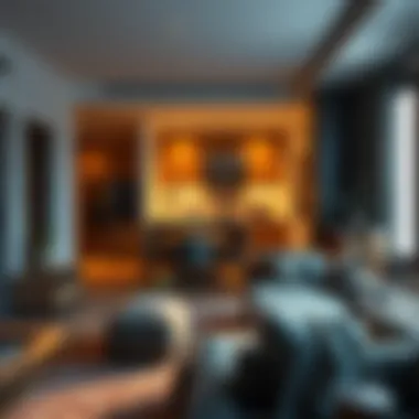 Cozy living space in a studio apartment