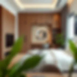 Modern studio furnished apartment interior