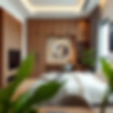 Modern studio furnished apartment interior