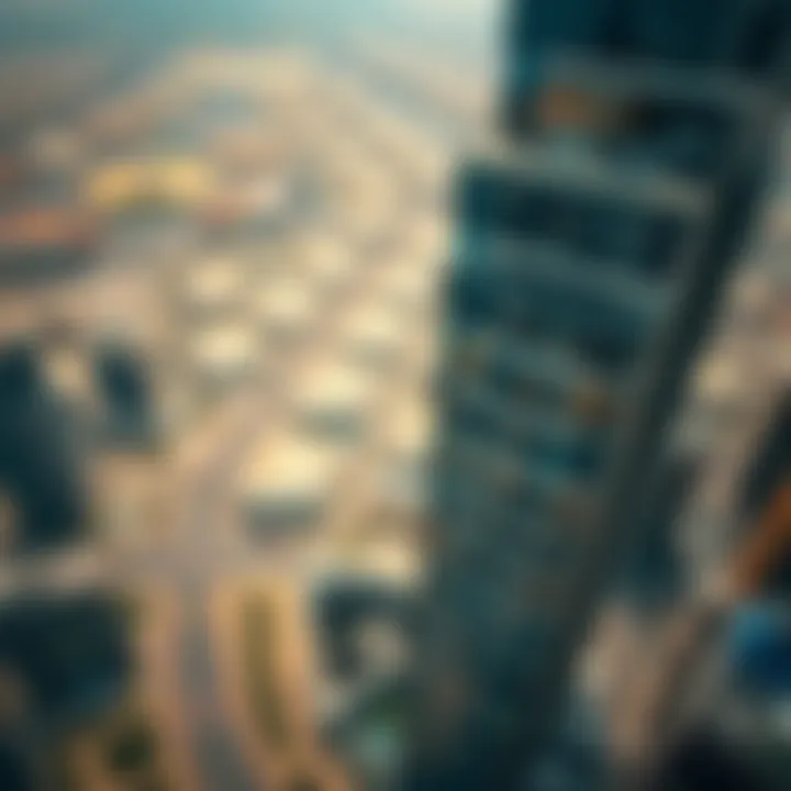 Strategic Location Aerial View of Office Tower Aerial perspective highlighting the strategic location of the office tower