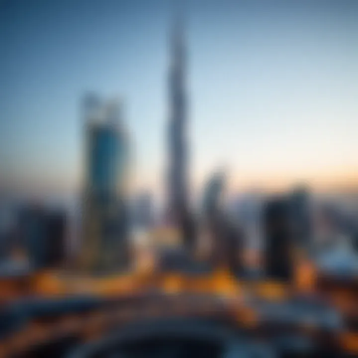 Iconic Burj Khalifa towering over the city skyline