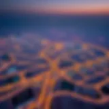 Aerial View of Dubai Land Aerial view showcasing the expansive landscapes of Dubai Land