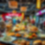 A vibrant array of dishes showcasing global cuisines available at the Jafza Food Court